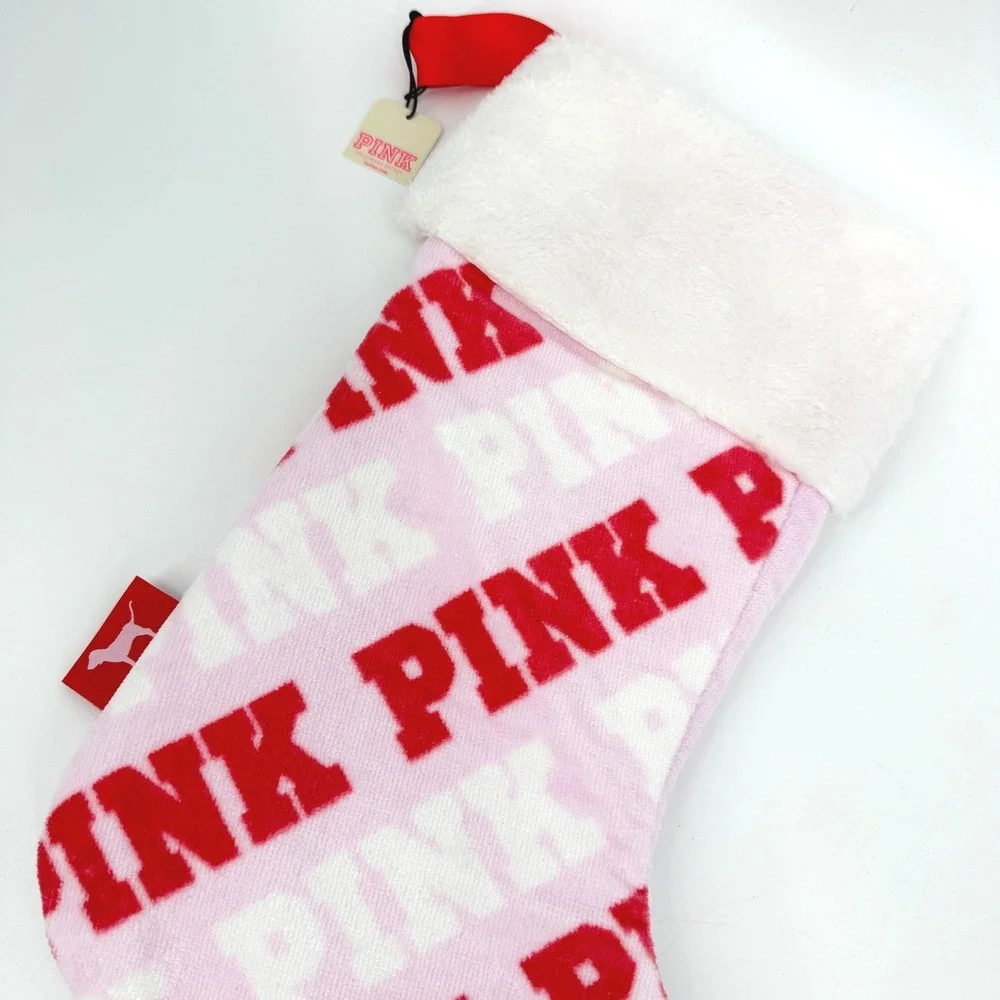 New Victoria's Secret PINK Christmas Holiday Stocking Logo - Picture 2 of 7